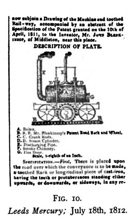 Image of Salamanca locomotive in Leeds Mercury July 1812