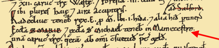 Manchester in the Domesday Book c. 1086