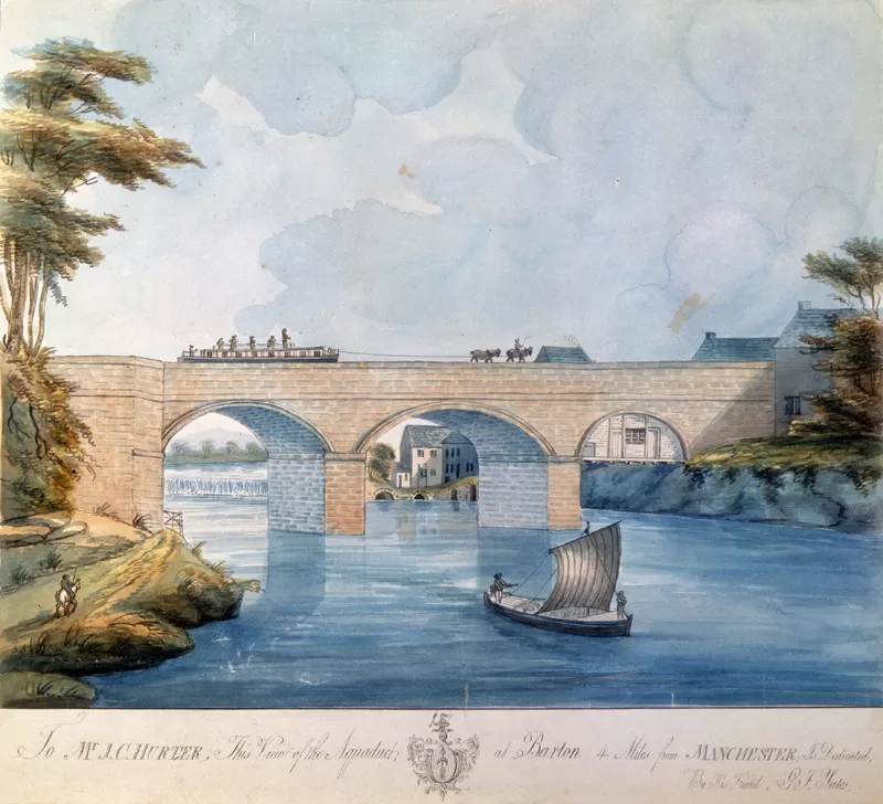 The Bridgewater Canal Aqueduct at Barton, near Manchester, 1793.