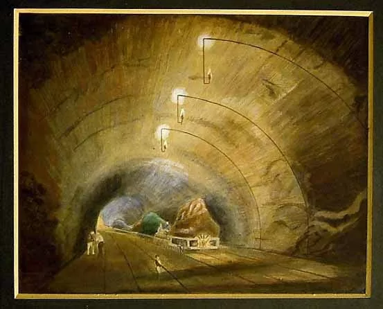 Inside the tunnel at Edge Hill c. 1831