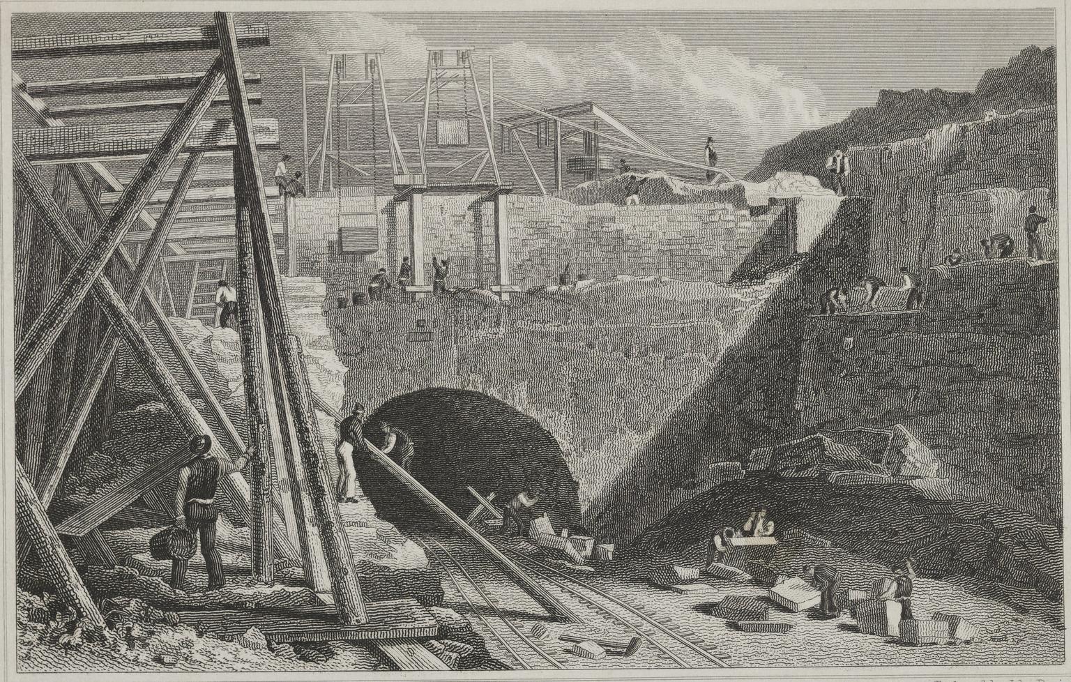 Navvies working at the Entrance to the Tunnel of the Liverpool and Manchester Railway, Edgehill
